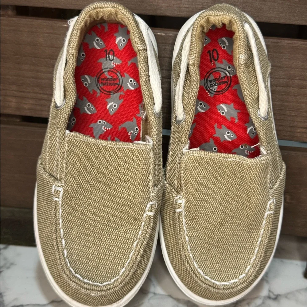 4/$15 Kids Tan Canvas Slip-On Shoes